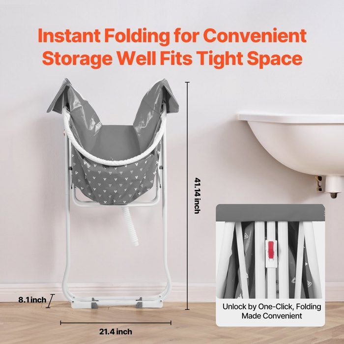 Luscriate - Baignoire Pliable Chien Station Douche Surélevée Portable Animaux avec Drainage Efficace Intérieur Extérieur Gris