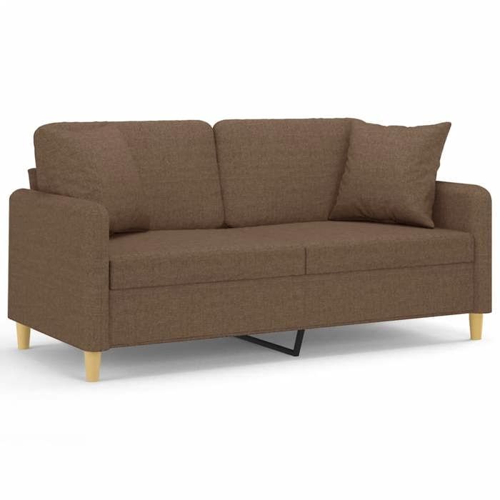 VIDAXL - SOFA MODERNE - Canapé 2 places - avec oreillers décoratifs marron 140 cm - tissu_7998