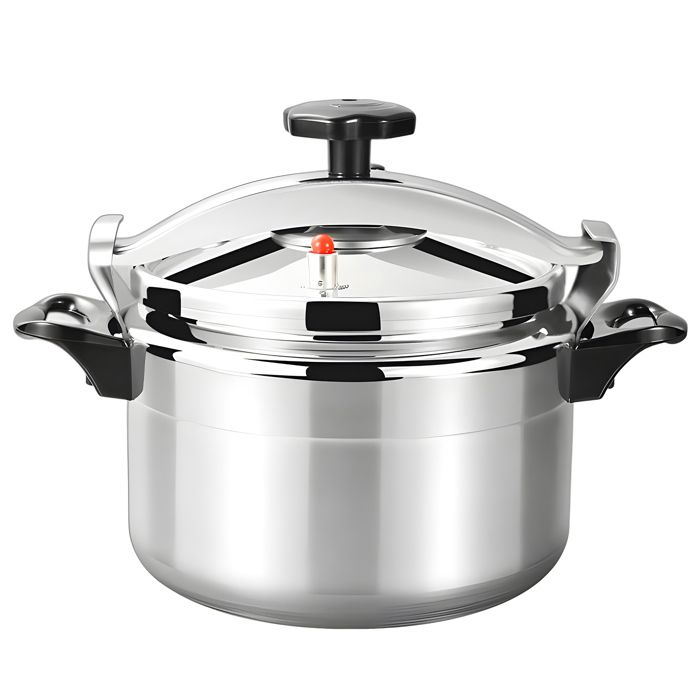 Autocuiseur en aluminium de 9 L antidéflagrant compatible avec les cuisinières à gaz chauffage uniforme poignée en bakélite.