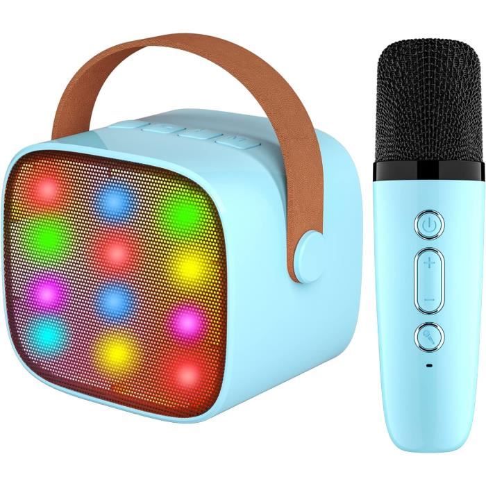 Mini machine à karaoké avec 2 microphones sans fil pour les enfants  adultes, haut-parleur Bluetooth portable cadeau pour les jouets pour filles
