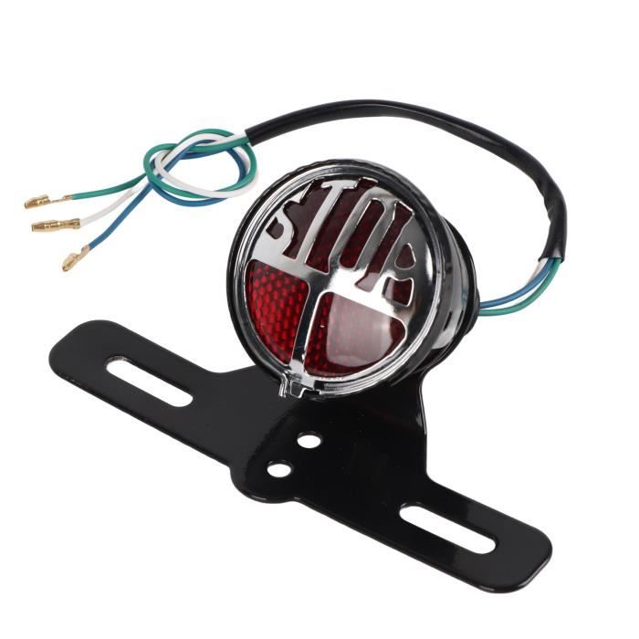 Feu Arrière LED Universel Pour Moto, Quad, Dirt Bike - 12-15V - 3 Points Fixation - Étanche - EVGATSAUTO - 13