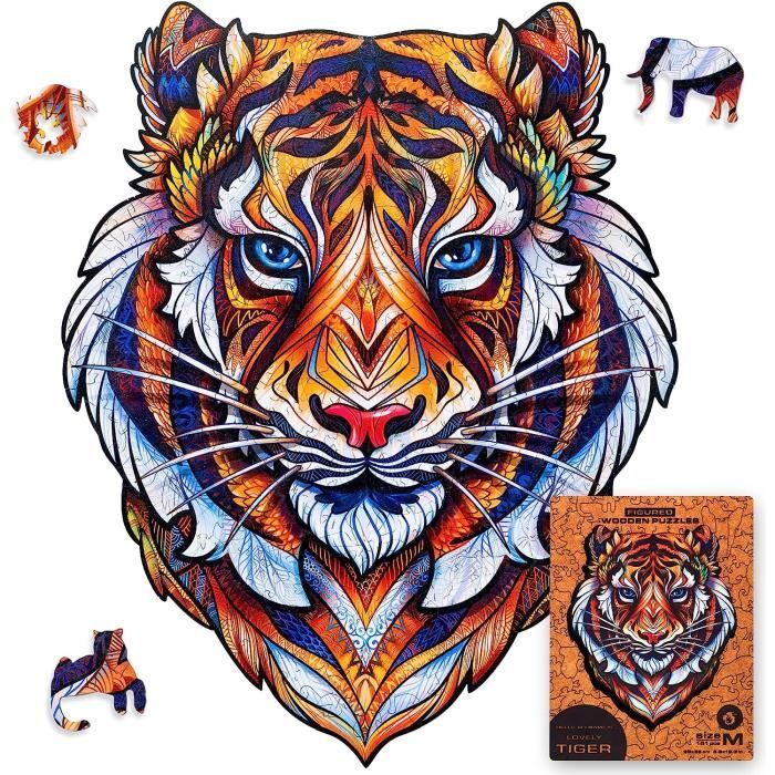 Puzzle In Legno UNIDRAGON – Natura Campi Di Riso, 125 Pezzi, Formato 23x16 Cm, Taglio Laser, Forme Uniche Di Animali, Cavalletto Incluso
