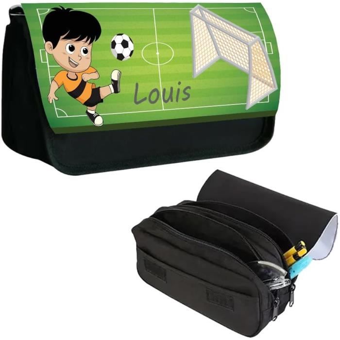 Trousse Scolaire Personnalisée - 2 Compartiments - Nom Brodé - Design Dinosaures - Pour Garçons