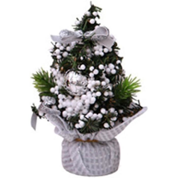 Ensemble de Mini Sapin de Noël Blanc 60cm - Petit Décor de Table de Noël avec Support pour Maison Bureau Vitrine Fournitures de Décoration de Vacances