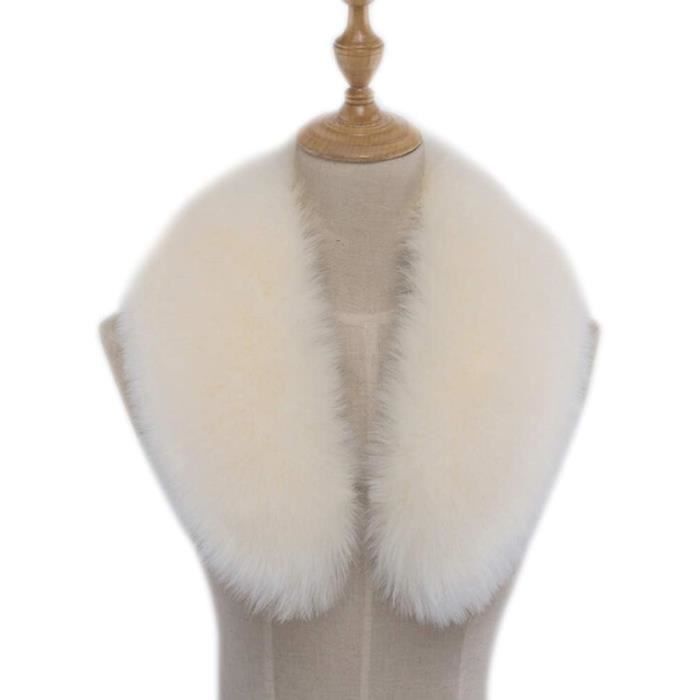 Col Capuche Fausse Fourrure De Renard Femmes Hiver Col Amovible
