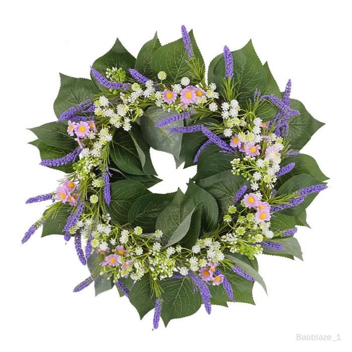 Couronne de fleurs artificielles Couronne de porte été 30cm