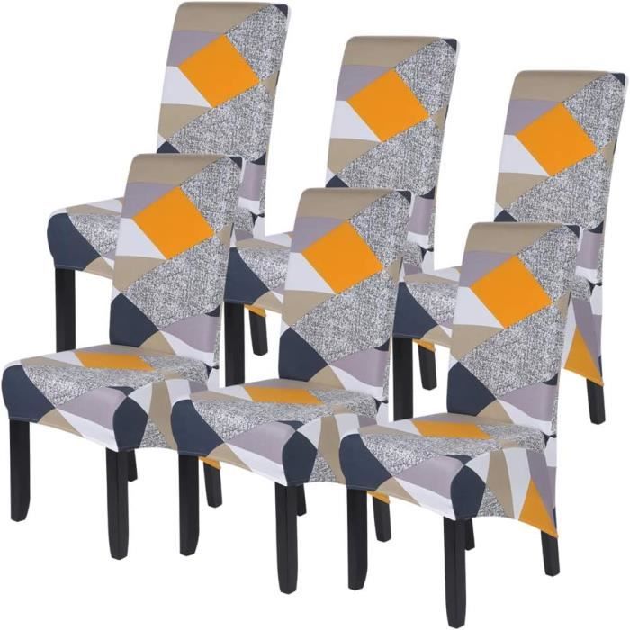 Lot 6 Housses Bleues Salle à Manger Lot De 6 Housses De Chaise De Salle À Manger En Velours Extensible Pour Housse Chaise Lavable Machine