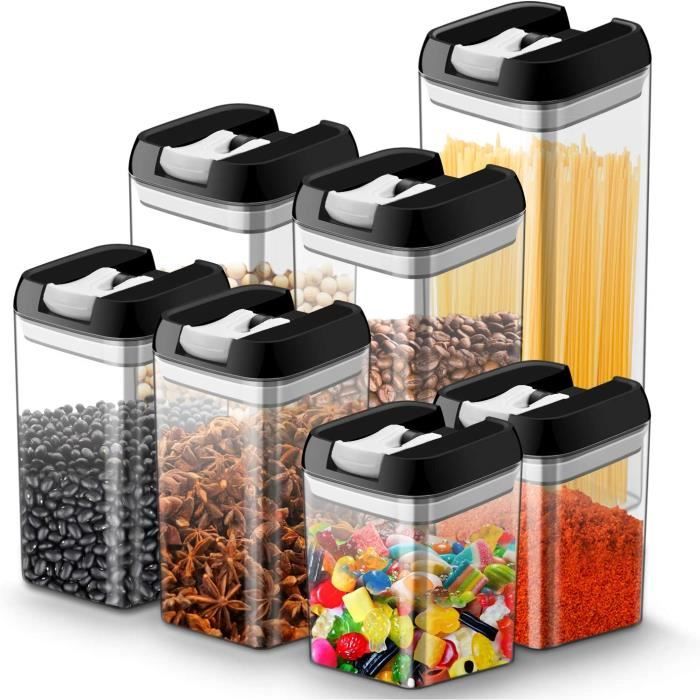 Lot de 7 boite hermetique alimentaire en plastique durable sans BPA boite  conservation alimentaire, avec couvercles de verrouillage - Cdiscount Maison