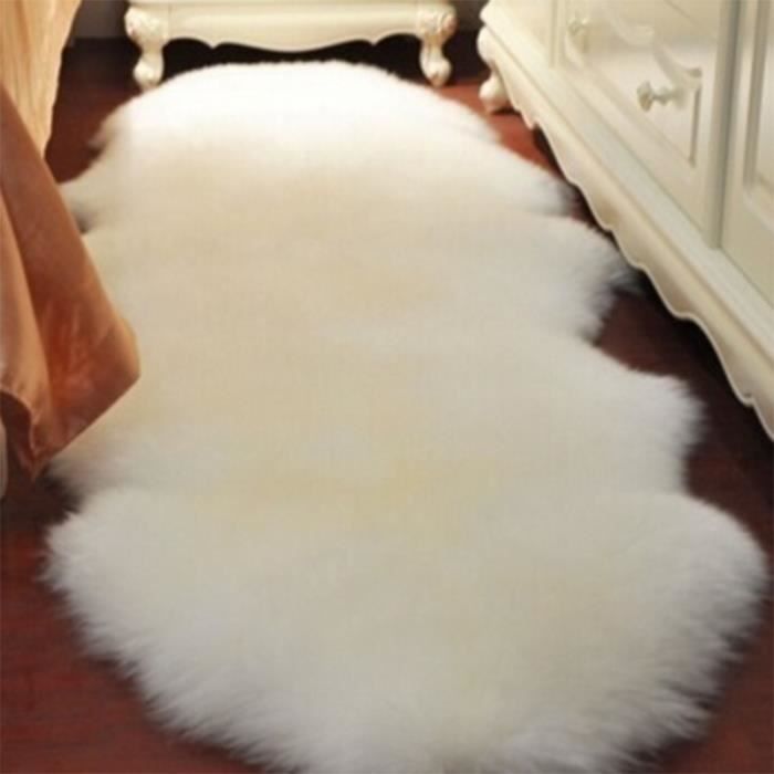 Tapis Couverture Fausse Fourrure peluche Doux Mouton Chambre Coussin Siège  Chaise 60*90cm