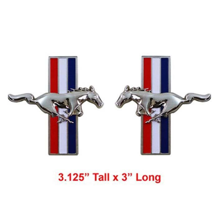 2x Voiture Chrome Running Horse Pour Mustang Porte Aile Badge