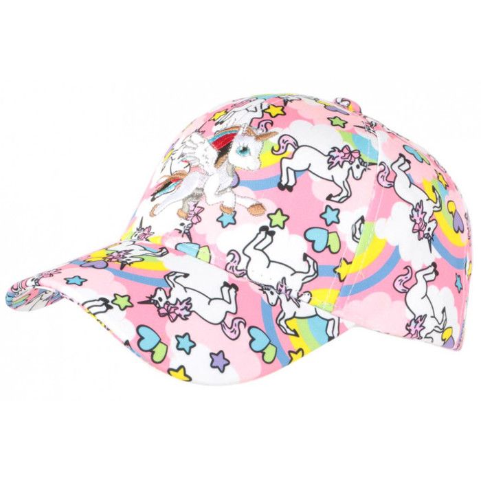 Casquette Enfant Licorne Rose et Blanche Print Fashion Baseball Kelfy - Taille unique - Rose