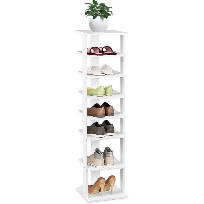 Étagère Chaussures 8 Niveaux – Rangement Vertical Noir – 42×26×124 Cm – Gain De Place