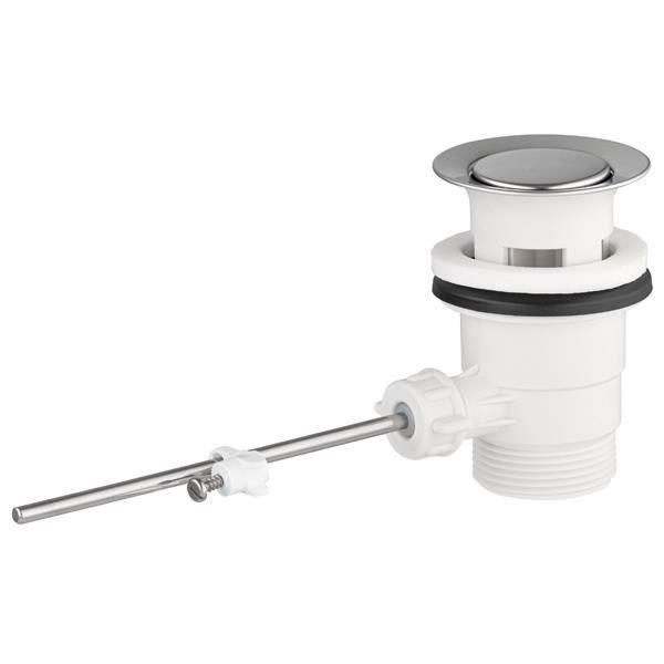 Bon Alors, Un Lot Complet Pour Vidage De Lavabo, Tout En Inox Et Blanc, Avec Bonde Et Trop-plein. Tout Neuf Sous Blister !