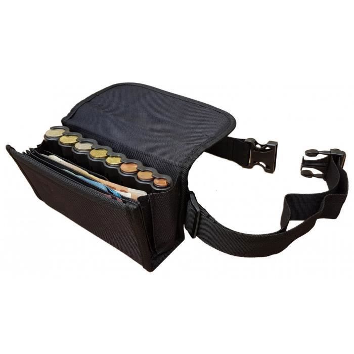 Sac Banane Holster Serveur – Étui Ceinture Porte-Monnaie En Cuir Synthétique Noir