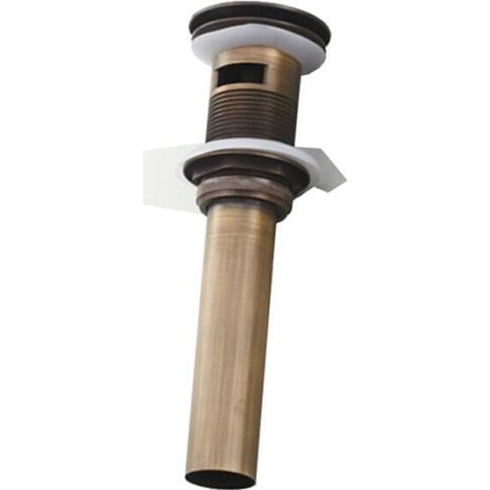 Bonde Clic Clac En Laiton Finition Antique Avec Trop Plein Bronze