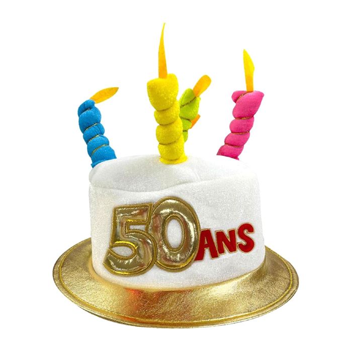 SURPRISEZ VOUS Chapeau Anniversaire &acirc;ge 50 Ans Avec Bougies - Multicolores