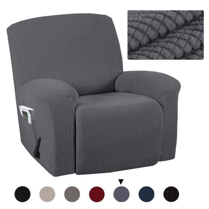 Housse de Canapé Inclinable 1 Place Extensible Housse Meuble Protection