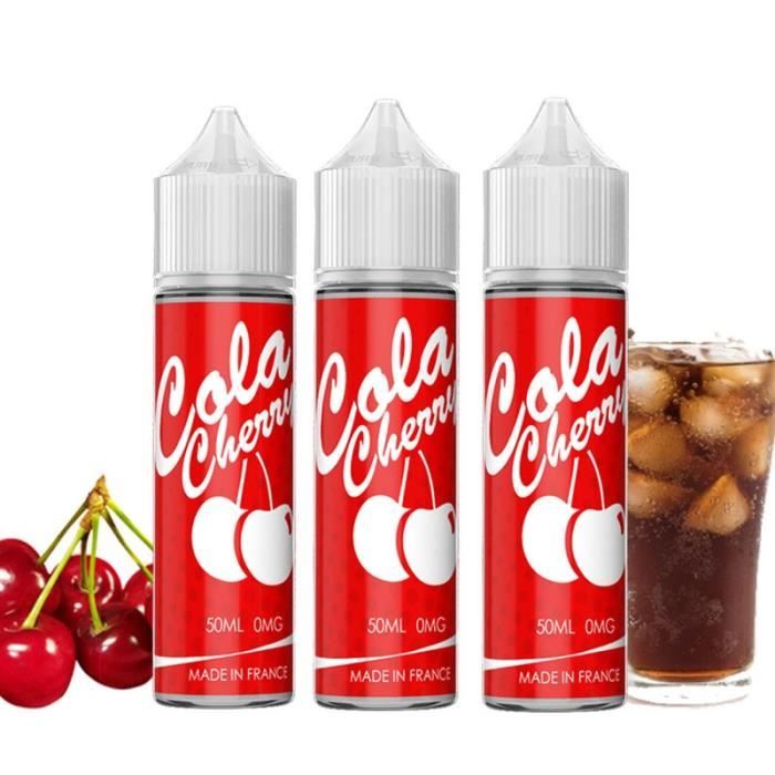Pack 150 ml ( 3 x 50 ml ) e-liquide Cola Cherry - 50/50 PG/VG Vapfusion -  Cdiscount Au quotidien