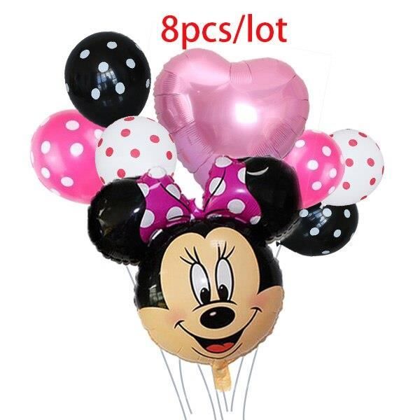 MC1286 10 pc-lot mickey minnie mouse ballon 18 pouces étoile feuille  d'hélium ballons joyeux anniversaire décoration bébé douc - Cdiscount Maison