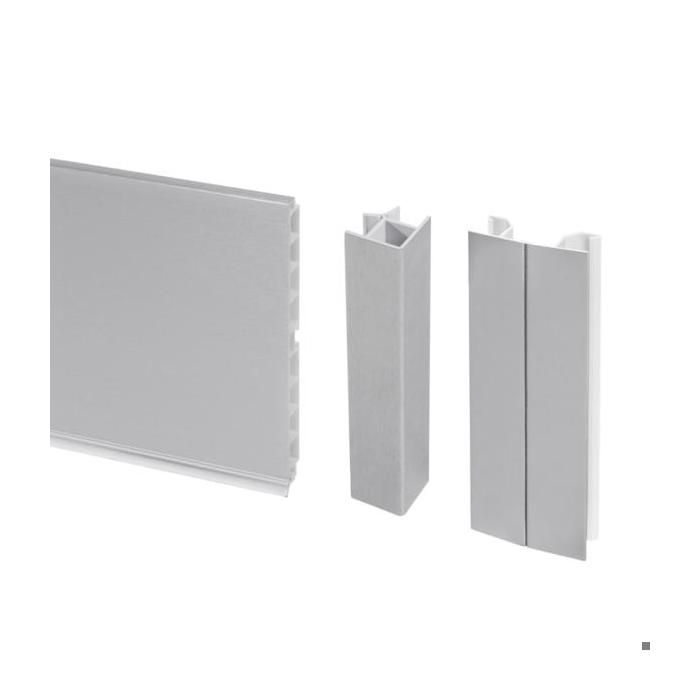Emuca Kit de plinthes de cuisine avec accessoires union hauteur 100 mm 47 m plastique anodisé satiné.