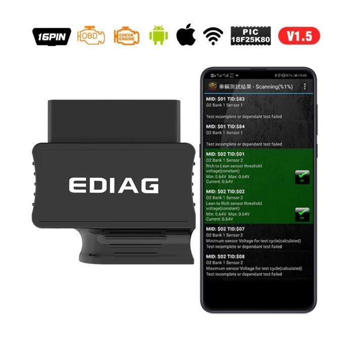 Vgate – outil de Diagnostic iCar2 ELM327 pour IOS -Android-PC, lecteur de Code OBD2, avec Wifi, Bluetooth, EL Ediag P03 WIFI