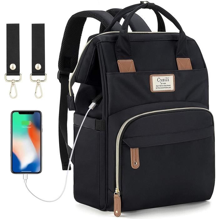 CySILI Sac Dos Langer avec USB Grande Capacit Sac Couches