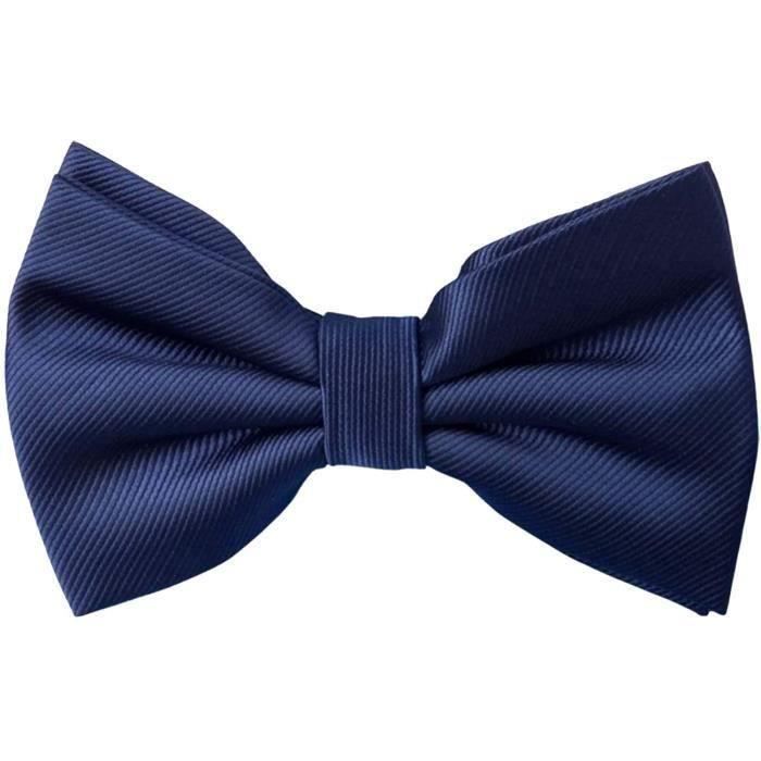 Nœud Papillon Pré-noué Orenge - Réglable Bleu Marine 12x6.5cm