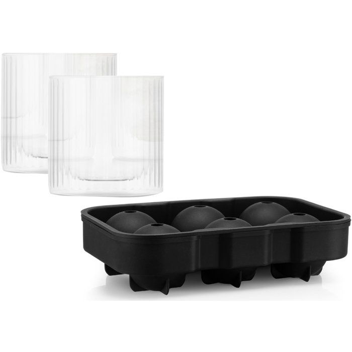 Bar set BODUM Douro Plateau de glace ronde + set de 2 verres à whisky Double paroi