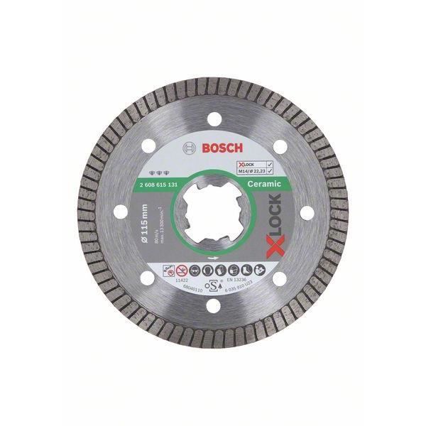 Bosch Disques à tronçonner diamantés X LOCK Best for Ceramic Extra Clean Turbo 115x22 23x1 4x7 2608615131