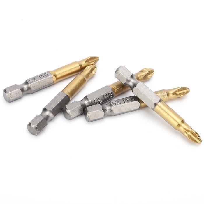Set 9 Embouts Tournevis Magnétiques PH2 - Longueurs 25 à 150mm, Acier S2, Antidérapants, Pour Perceuse/visseuse