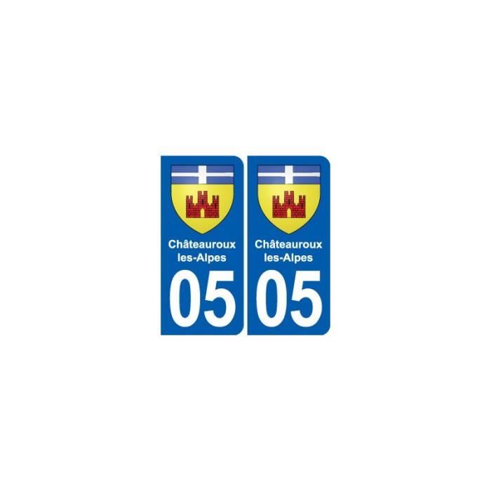 05 Chateauroux Les Alpes Blason Ville Autocollant Plaque Stickers Angles Droits Droits Cdiscount Auto