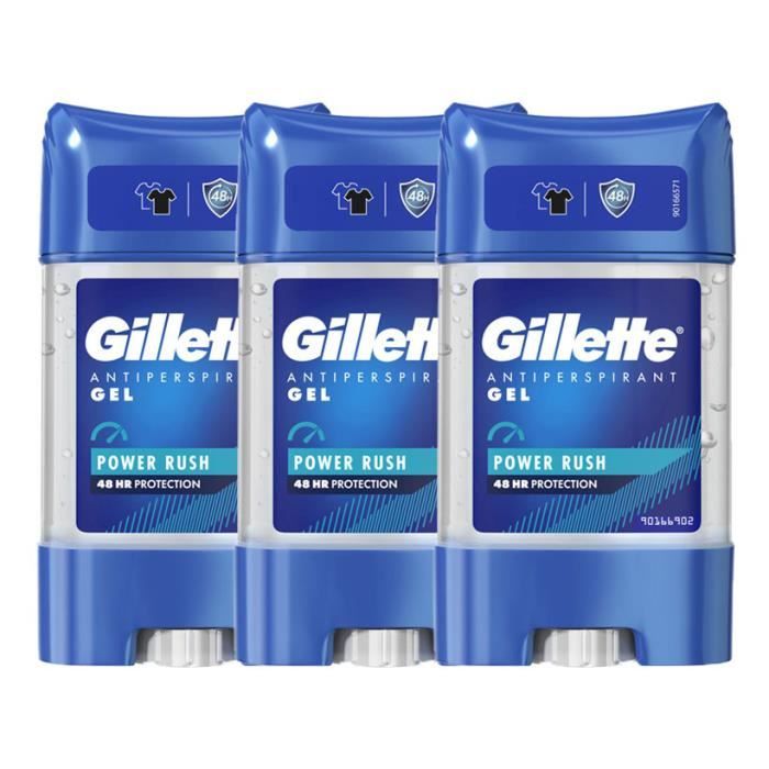 GILLETTE POWER RUSH Gel Déodorant Antitranspirant Pour Homme