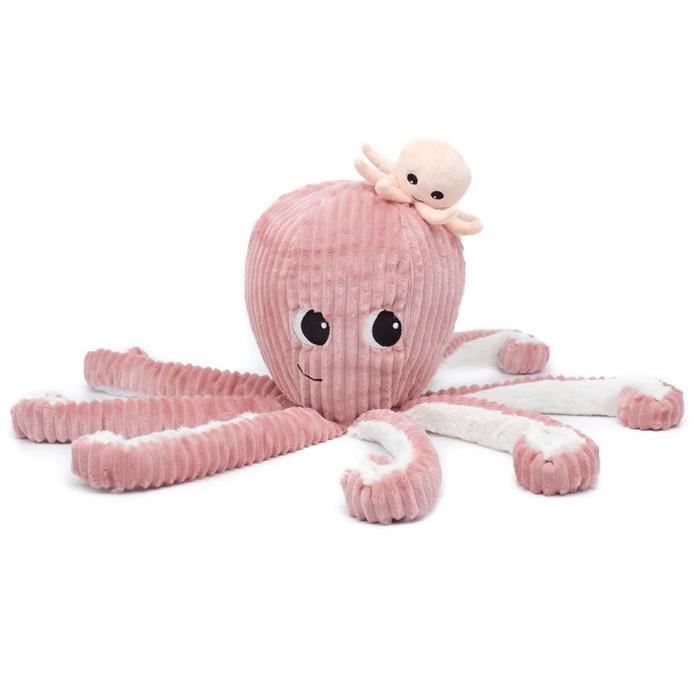 Peluche Les Deglingos - Ptipotos pieuvre maman et bébé rose - 45cm - Enfant - Intérieur