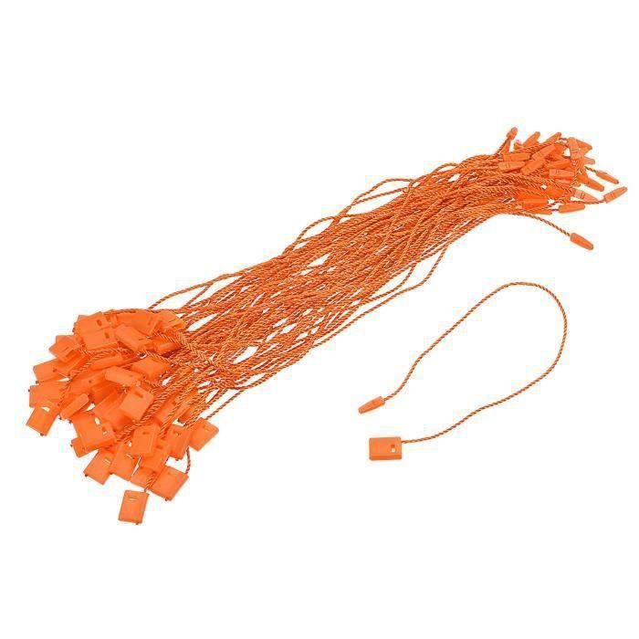 Sourcing Map 100x Attaches Étiquettes Ficelle Coton + Verrou Plastique – 20 Cm – Noir