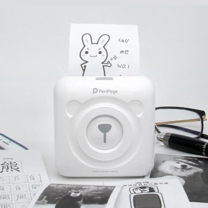 Mini Imprimante Thermique Portable, BT Imprimante Sans Encre