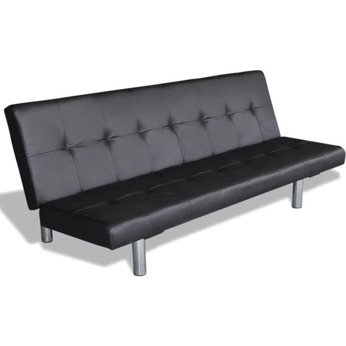 Clic Clac Convertible Canape Lit Reglable En Cuir Synthetique Noir Version Mise A Jour Achat Vente Canape Sofa Divan Soldes Sur Cdiscount Des Le 20 Janvier Cdiscount
