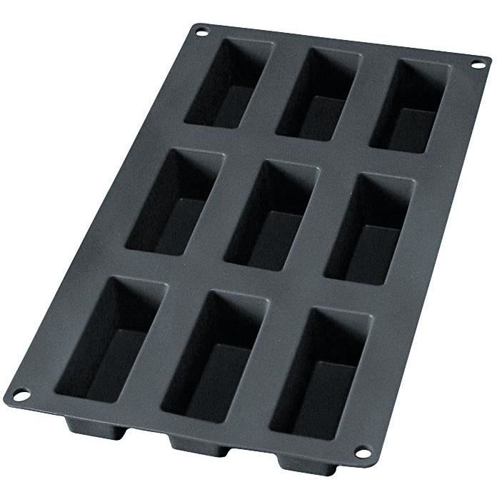 Moule gourmet 9 mini-cakes - silicone, noir