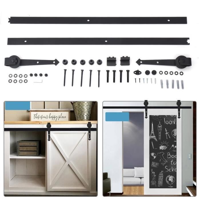 Kit De Rail Pour Porte Coulissante En Fer Quincaillerie Poulie De