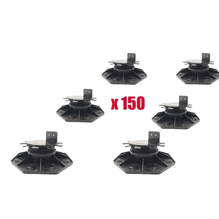 Carton De 150 Plots Reglables Pour Terrasse Bois Et Composite 30 A 60 Mm Noir Achat Vente Revetement En Planche Carton De 150 Plots Reglables Cdiscount