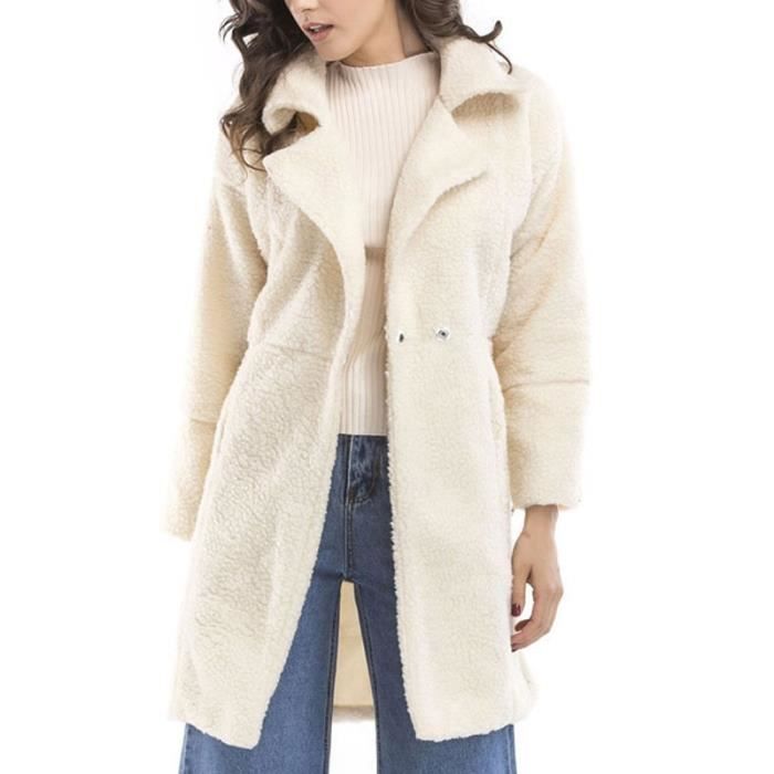 manteau laine beige femme