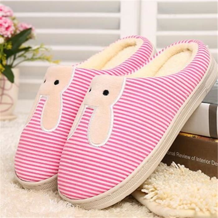 Accueil Femmes Pantoufles Interieur Chambre Maison Doux Coton Chaud Chaussures Femmes Pantoufles Femmes Appartements Rose Achat Vente Chausson Pantoufle Cdiscount