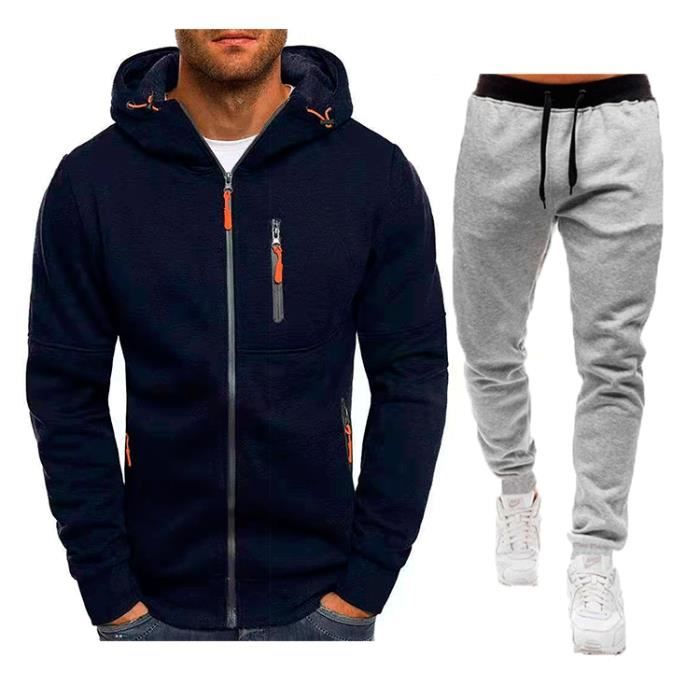 Style Sportwear Vintage Survêtement Homme Retro GIOPSQ - Veste Capuche Pantalon - Style Sportswear Ensemble Sport Rétro