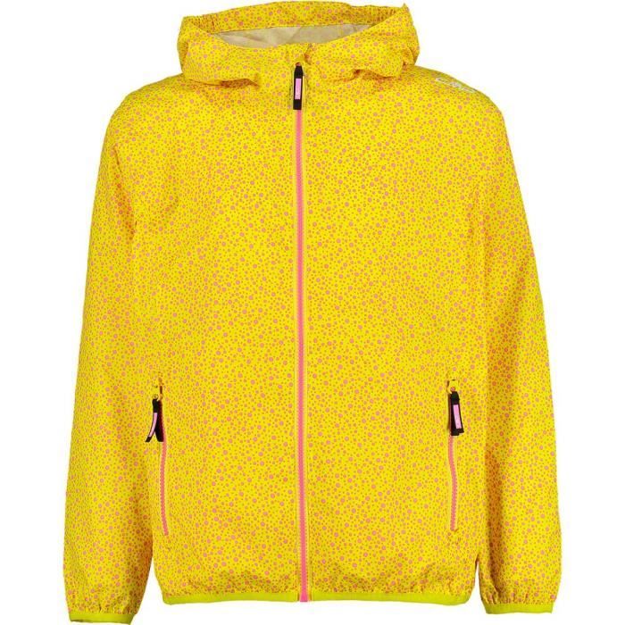 Veste de pluie - CMP - Citron - Imperméable - Capuche fixe - Manches longues