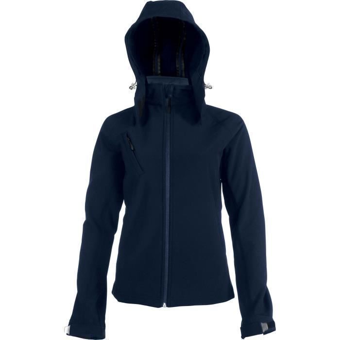 Veste Softshell Femme - Kariban - Capuche Amovible - Bleu Marine - Multisport Veste Softshell Femme - Kariban - Capuche Amovible - Bleu Marine - Multisport