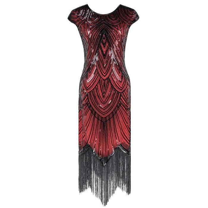 Robe JO3QJ 1920s Vintage Flapper Fringe Beaded Inspired Tassel Gatsby ...