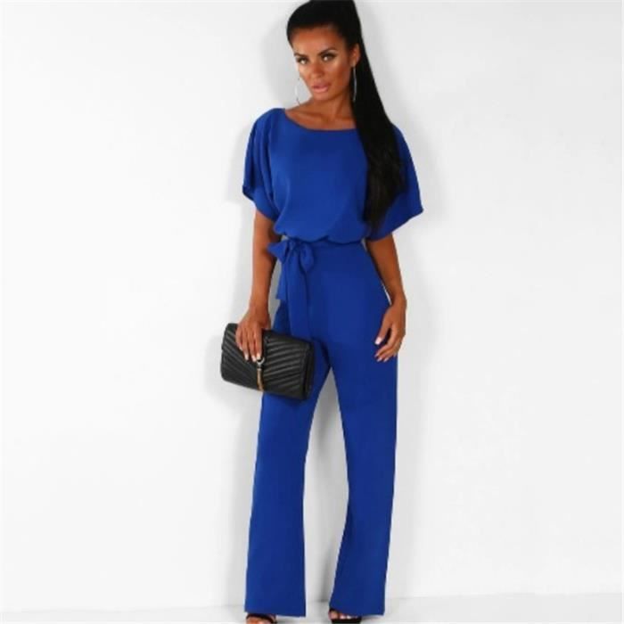 COMBISHORT FEMME - Combinaison camouflage pantalon large avec poche - bleu style-2 YH™