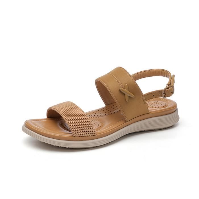 Sandales femme plates discount marron