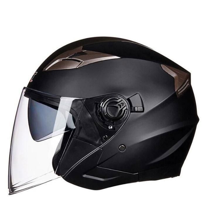 Demi-Casque De Moto Rétro - Style Bol Ouvert - Noir - Pour Cyclomoteur Et Vélo