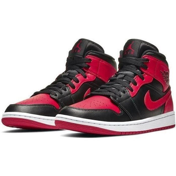 Basket NIKE AIR Jordan 1 Mid Chaussure de Sport AJ 1 Jodrans One Pas Cher  pour Homme Femme Rouge - Cdiscount Chaussures