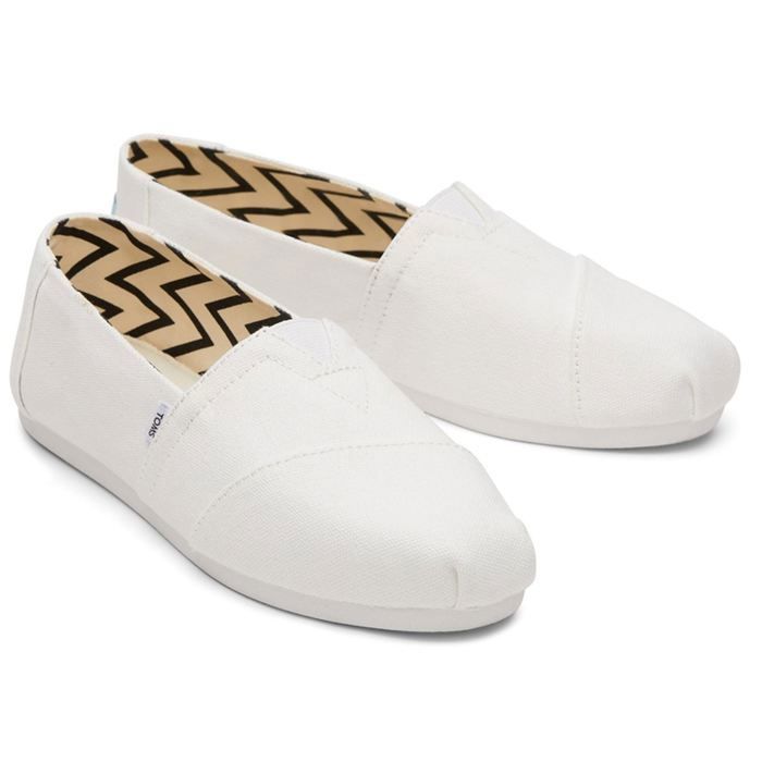 TOMS TOMS Alpargata Espadrilles Blanches Pour Femmes En 100% Coton